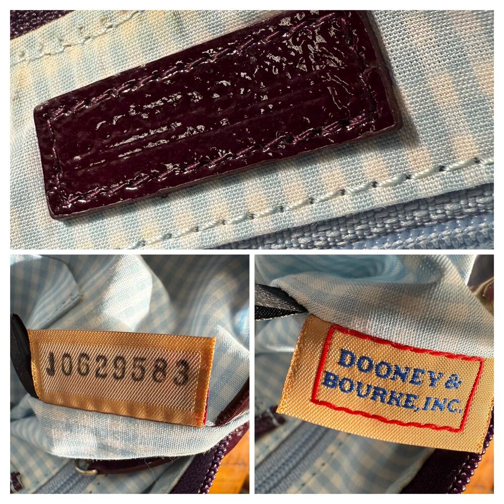 Vintage Dooney & Bourke Bordeaux Patent Leather Small Hobo Y2K Bag - Picture 4 of 10